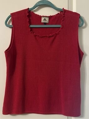 Alpaca International Red Sleeveless Sweater